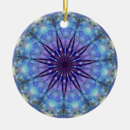 Lavendar Starburst Mandala Round Ornament