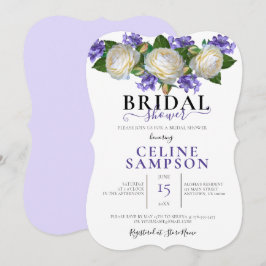 Lavendar & White Blommigt Möhippa Inbjudningar