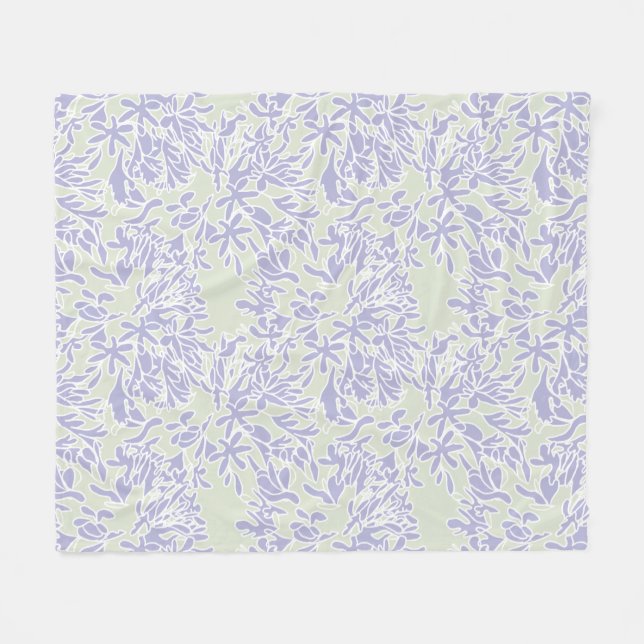 Lavendel Agapanthus Blomma Salvia Grön Fleecefilt (Framsidan (Horisontell))