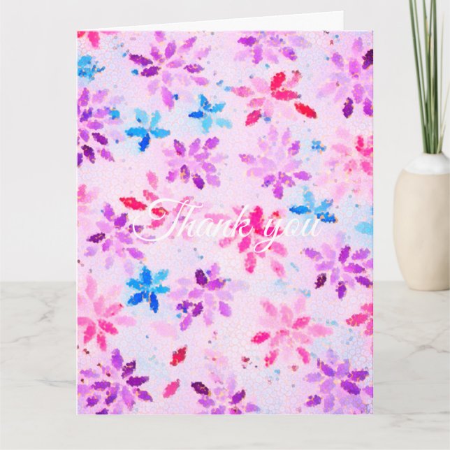 Lavendel Akvarell Blommig Bröllop Tacksamhetskort Kort (Framsida)