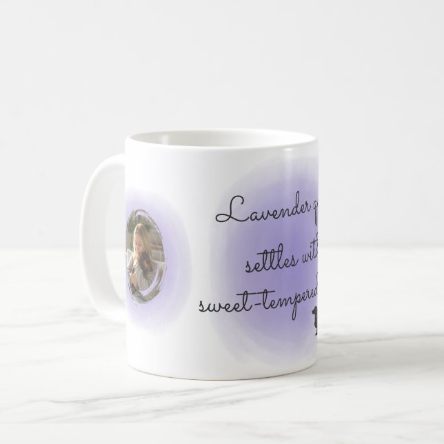 Lavendel akvarell Dachshund Anpassat Namn Kaffemugg (Framsida vänster)