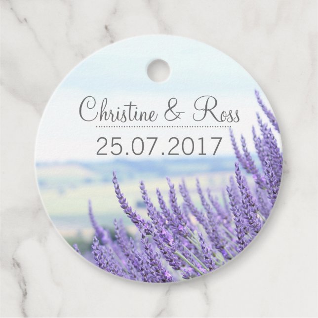 Lavendel, anpassningsbar förmånsetikett gåvor etiketter (Framsida)