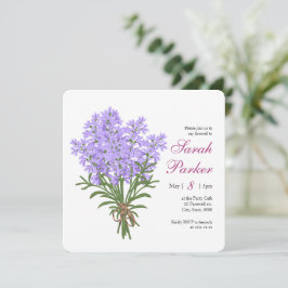 Lavendel Avskedsfest Fyrkantig Inbjudan