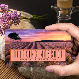 Lavendel Avslappnande Massage Terapeut Affärskort Visitkort