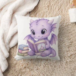 Lavendel Baby Dragon Läsbok Saga Kudde