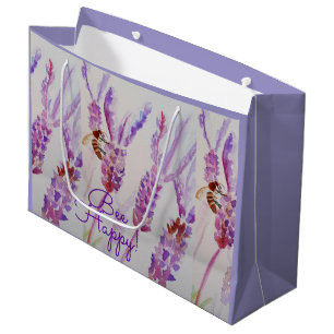 Lavendel Bee Glad Herb Vattenfärg Blomma