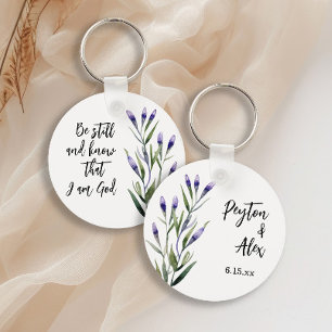 Lavendel Bibelvers Kristet Bröllopsgästpresent Nyckelring