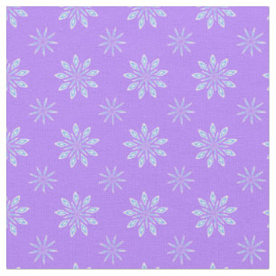 Lavendel Blå Vit Stjärna Snöflinga Mönster Tyg