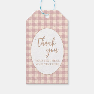 Lavendel blek lila gingham snygg Bondens Marknad Presentetikett