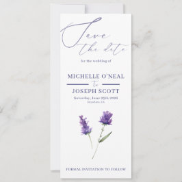 Lavendel Bliss Elegant Watercolor Bröllop Spara Datumet