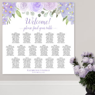 Lavendel Blommig 16 Bord Wedding Platsindelning Poster