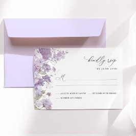Lavendel Blommig Akvarell Elegant Bröllop OSA Kort