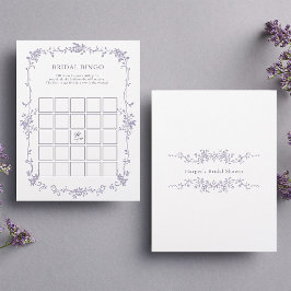 Lavendel Blommig 'Bröllop Bingo' Bröllopsduschspel