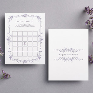 Lavendel Blommig 'Bröllop Bingo' Bröllopsduschspel