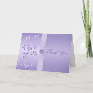 Lavendel Blommig Juvelprydd Tacksamhetskort Tack Kort