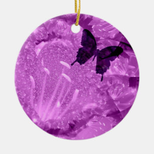 Lavendel Blommig Keramisk Minnessak Julgransprydnad Keramik