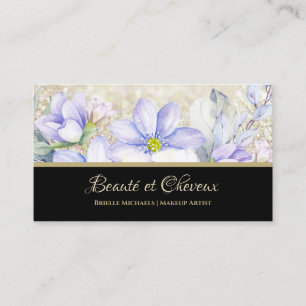 Lavendel Blommig Makeup Artist Visitkort