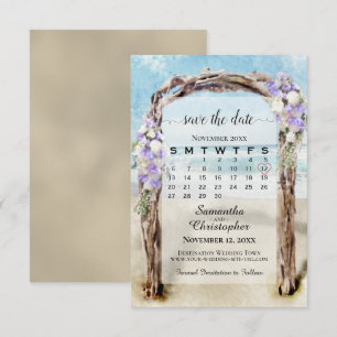 Lavendel Blommig Strand Trädgård & Kalender Bröllo Spara Datumet