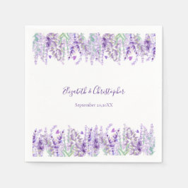 Lavendel Blommor Botanisk Grönska Bröllop Pappersservett