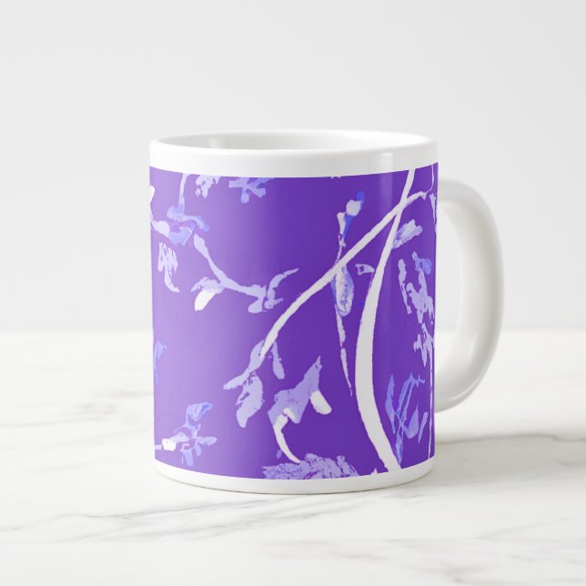 Lavendel Boho Chic Blad Jumbo Mugg (Framsida höger)