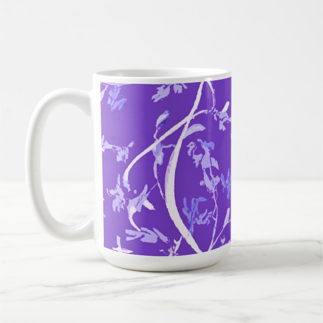 Lavendel Boho Chic Blad Kaffemugg (Vänster)