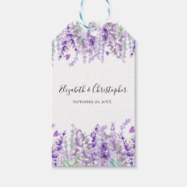 Lavendel Botanisk Blommig Lila Grön Bröllop Presentetikett