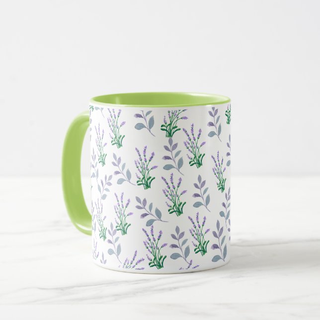 Lavendel Botanisk Mugg med Mönster (Framsida vänster)