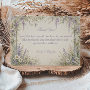 Lavendel Botanisk Vintage Tack Kort