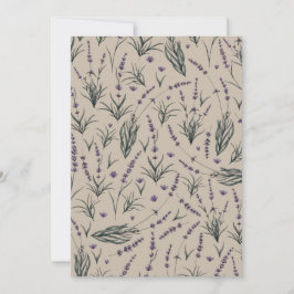 Lavendel Botaniskt Mönster Inbjudan