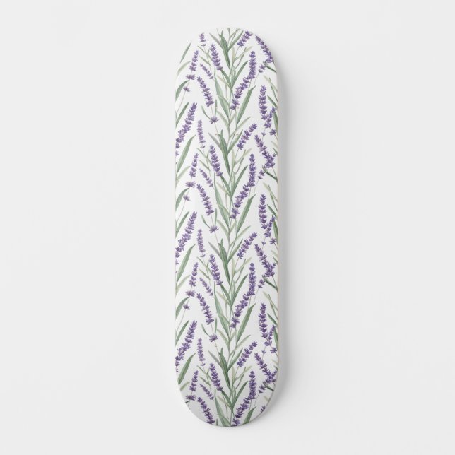 Lavendel Botaniskt Mönster Mini Skateboard Bräda 18,5 Cm (Framsida)