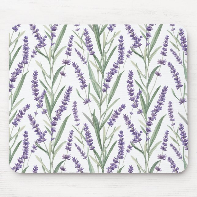 Lavendel Botaniskt Mönster Musmatta (Framsidan)