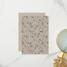Lavendel Botaniskt Mönster Platt Tacksamhetskort