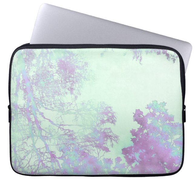 Lavendel Bredbladig Dimma Laptop Fodral (Framsidan)