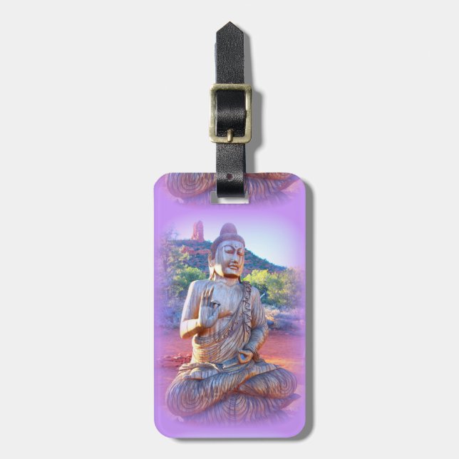lavendel buddha bagagebricka (Vertikal Framsida)