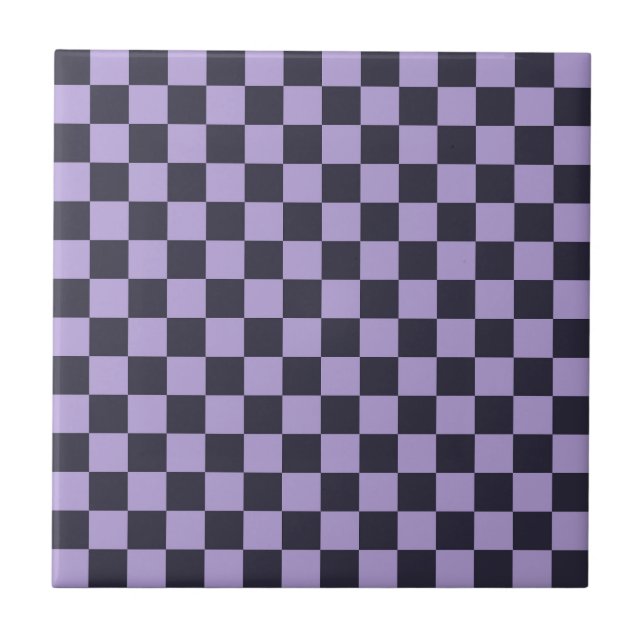 Lavendel disig schackbrädemönster kakelplatta (Framsidan)