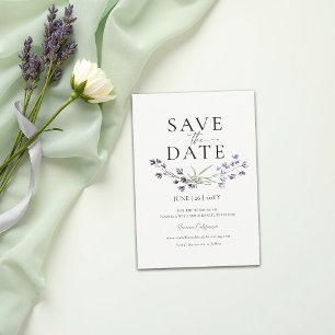 Lavendel Diskret Akvarell Elegant Chic Bröllop Spara Datumet