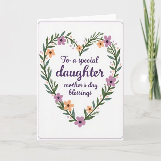 Lavendel Dotter Morsdags Kort (Framsida)