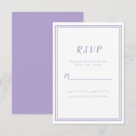 Lavendel Elegant Minimalistisk Bröllop  OSA Kort