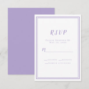 Lavendel Elegant Minimalistisk Bröllop OSA Kort