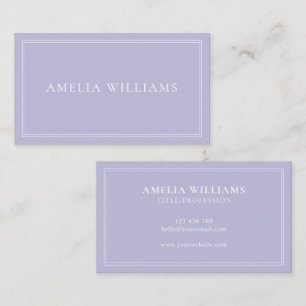 Lavendel Elegant Minimalistisk Professionell Visitkort