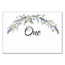 Lavendel Elfenbensros och Eukalyptus Bordsnummer