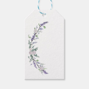Lavendel Elfenbensros och Eukalyptus Presentetikett