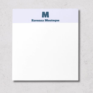 Lavendel Enkel Personlig Namn Bokstav Monogram Anteckningsblock