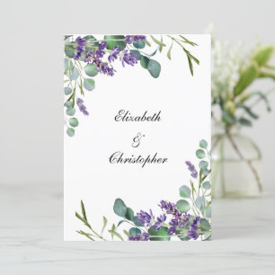 Lavendel Eucalyptus Bröllop Huvudbord Kort