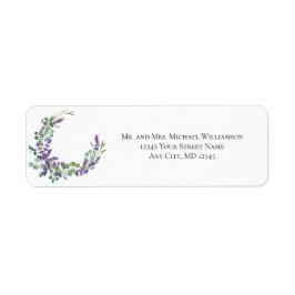 Lavendel Eucalyptus Bröllops returadress Etikett