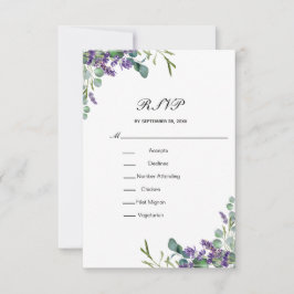 Lavendel Eukalyptus Blommig Formell Elegant Bröllo OSA Kort