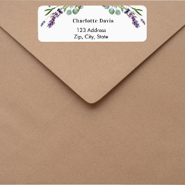 Lavendel eukalyptus grönsakretur adressetikett returadress etikett