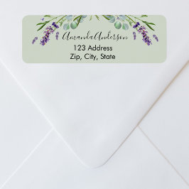Lavendel eukalyptus grönska salvia returadress returadress etikett