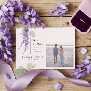 Lavendel Eukalyptusblad Foto Spara Datum Inbjudningar