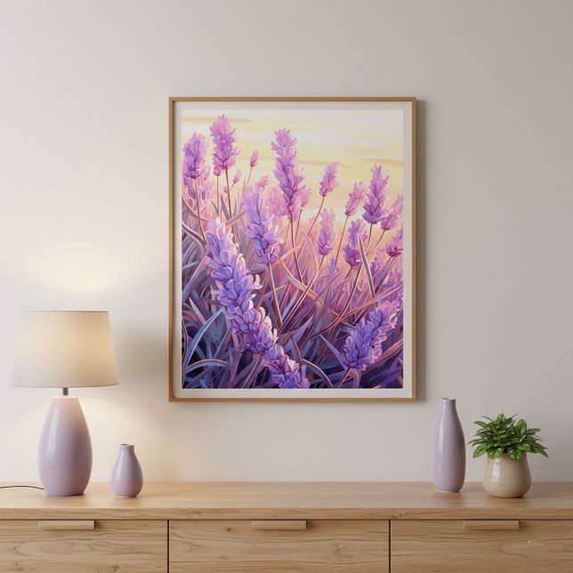 Lavendel fält lugn väggkonst (Skapare uppladdad)